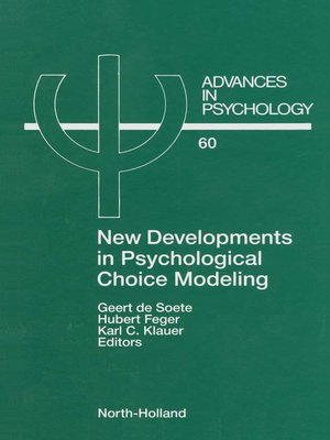 cover image of New Developments in Psychological Choice Modeling